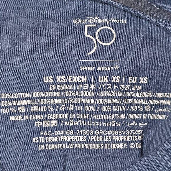 Walt Disney World 50 Womens‎ Blue Long Sleeve Mickey Mouse Spirit Jersey XS - Picture 4 of 4